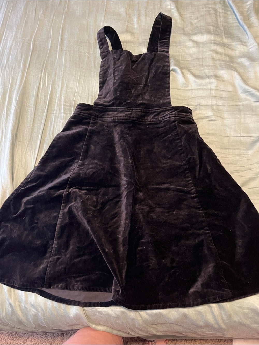 ModCloth Black Velvet Pinafore Dress